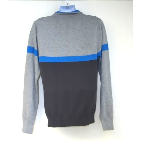 AT&T 1/4 Quarter Zip Sweater Employee Unisex Size‎ Medium Multi Color Gray Blue - Picture 2 of 6